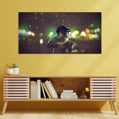 Man Playing Violin Canvas Wall Painting