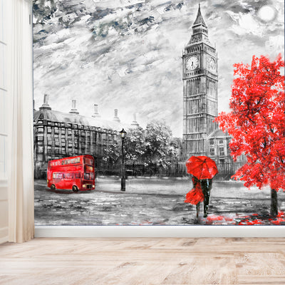 Couple In Paris Digitally Printed Wallpaper