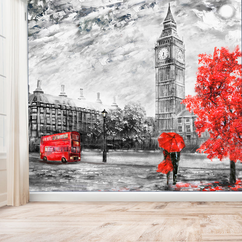 Couple In Paris Digitally Printed Wallpaper