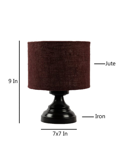 Brown Jute Table lamp with Iron Base