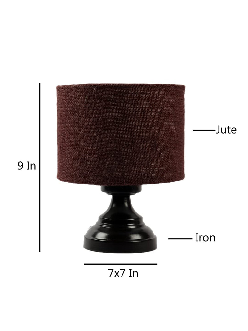Brown Jute Table lamp with Iron Base