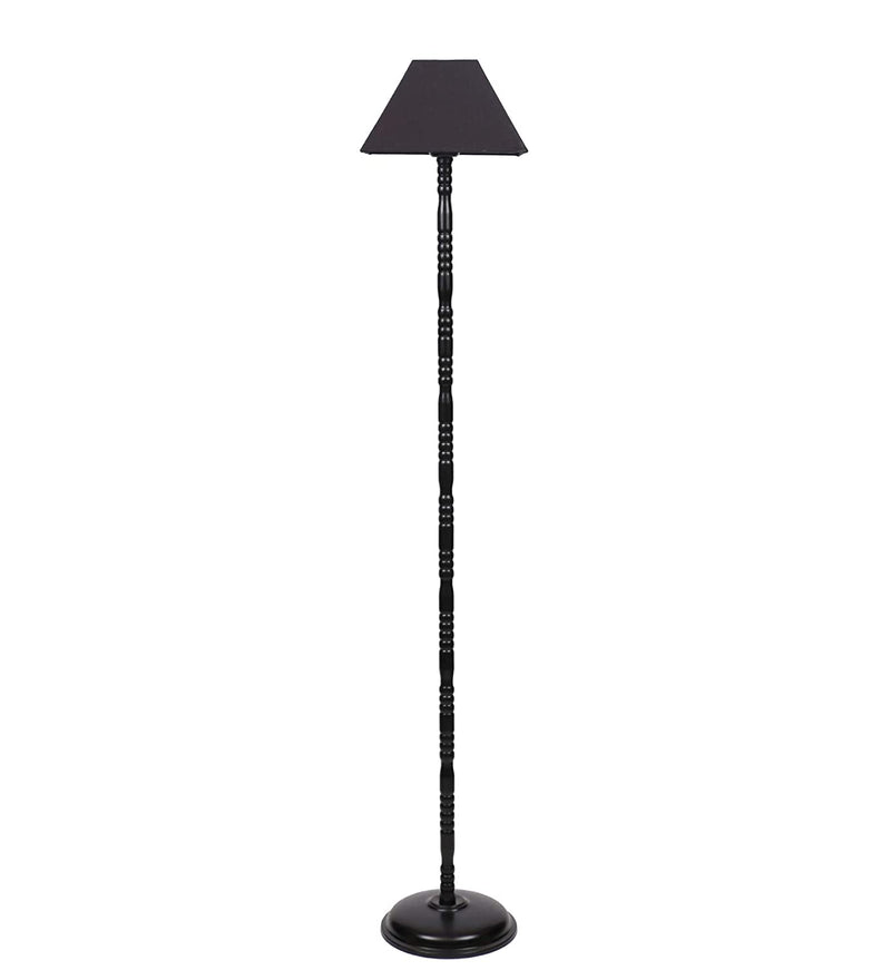 Cotton Black Designer Iron Floor Lamp (Black)