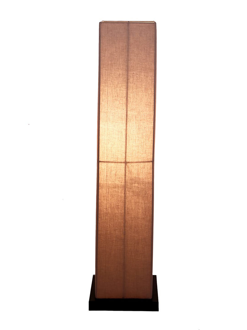 Grey Square Cotton Shade Floor lamp with Black Iron Base D,679