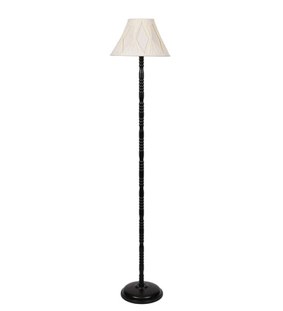 Off White Curtain Pleated Designer Iron Floor Lamp (Off-White)