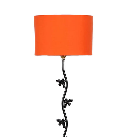 Hard Back Cotton Orange Designer Fish Iron Floor Standing Lamp (Orange)