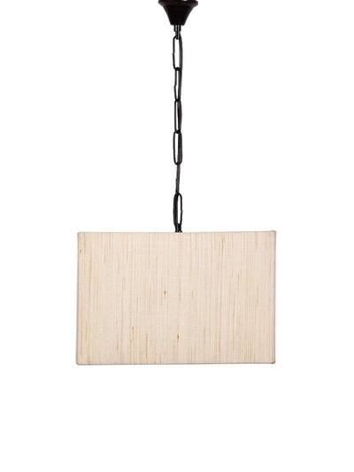 Off-White Cotton Square Hanging Lamp