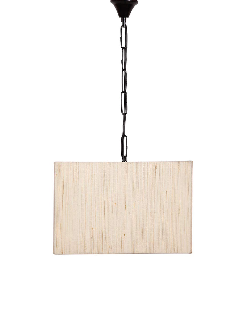 Off-White Cotton Square Hanging Lamp