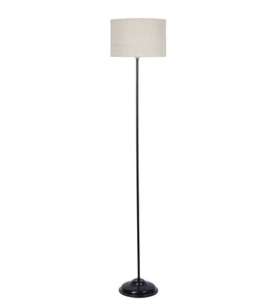 Jute Floor Lamp ( White )