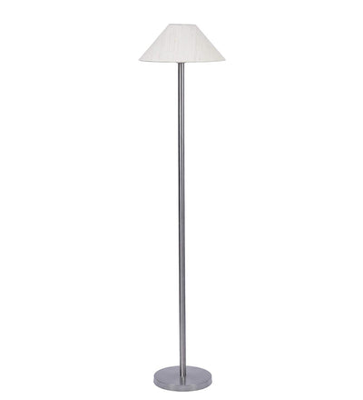 Off-White Designer Steel Floor Lamp for Home Decor (13" Off-White, Medium)