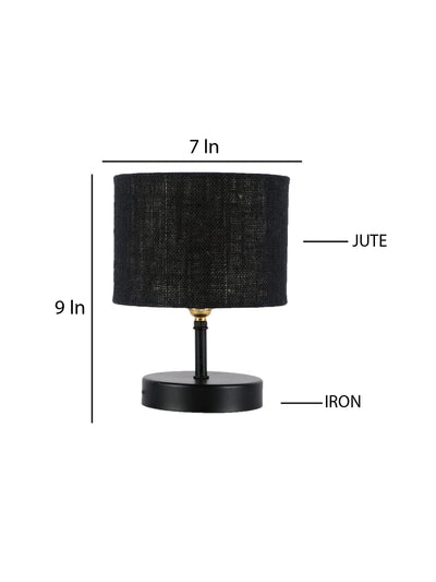 Iron Table lamp with Black Jute Shade