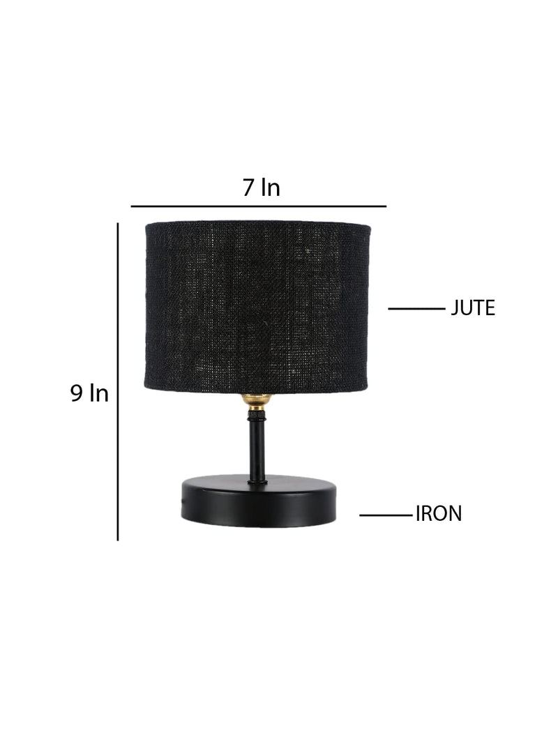 Iron Table lamp with Black Jute Shade