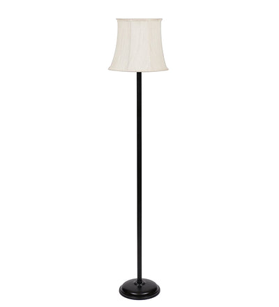 Off White Cotton Designer Stick Iron Floor Standing Lamp