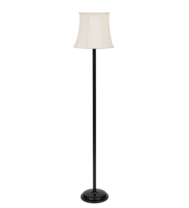 Off White Cotton Designer Stick Iron Floor Standing Lamp
