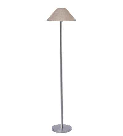 Beige Jute Designer Steel Floor Lamp for Home Decor (13" Beige, Medium)