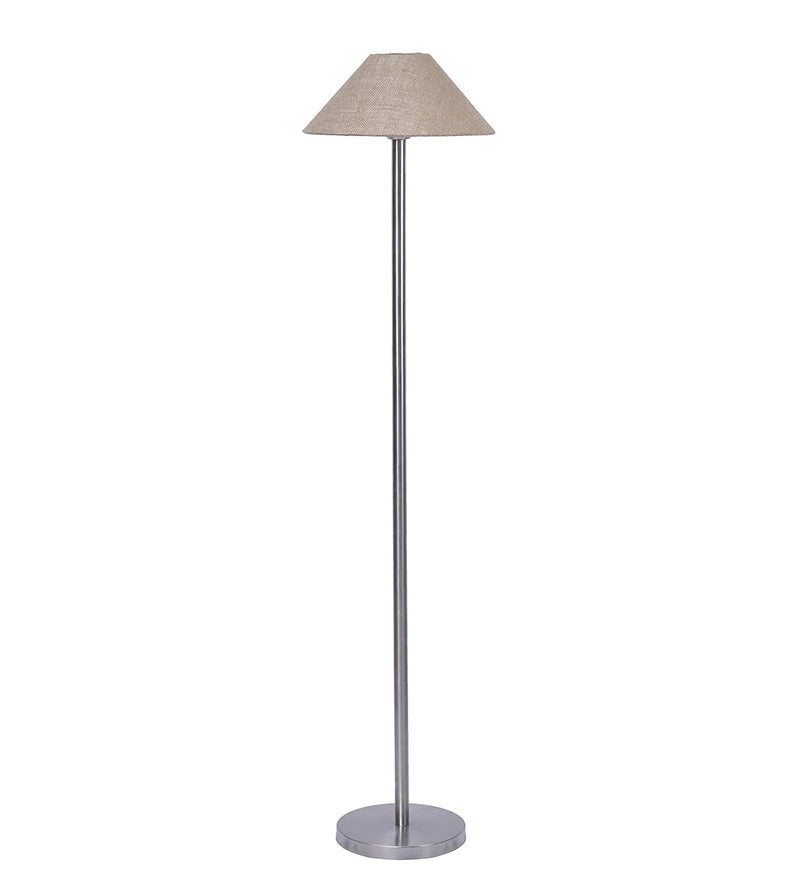 Beige Jute Designer Steel Floor Lamp for Home Decor (13" Beige, Medium)