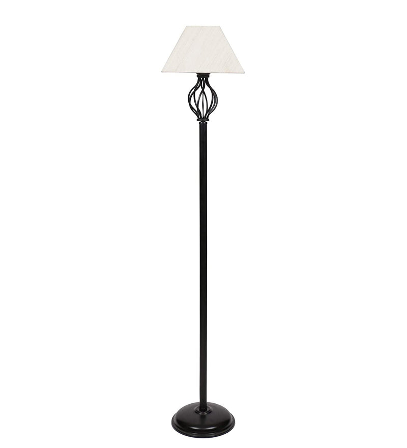 Off White Rectangular Basket Stick Pipe Wrought Iron Floor Lamp (Off-White)