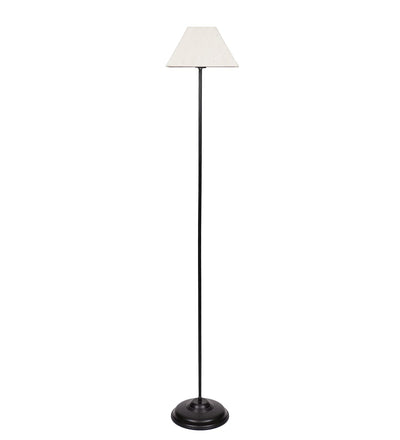 Cotton Off White Rectangular Standing Floor Lamp (Off White)