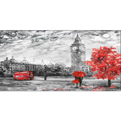 Couple In Paris Illustration Canvas Wall Painting