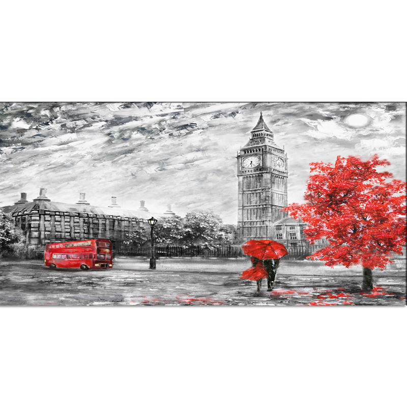 Couple In Paris Illustration Canvas Wall Painting