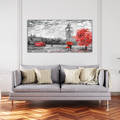 Couple In Paris Illustration Canvas Wall Painting