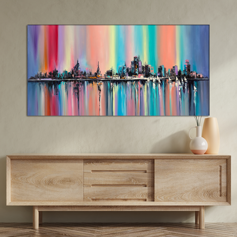 City View Abstract Canvas Wall Painting