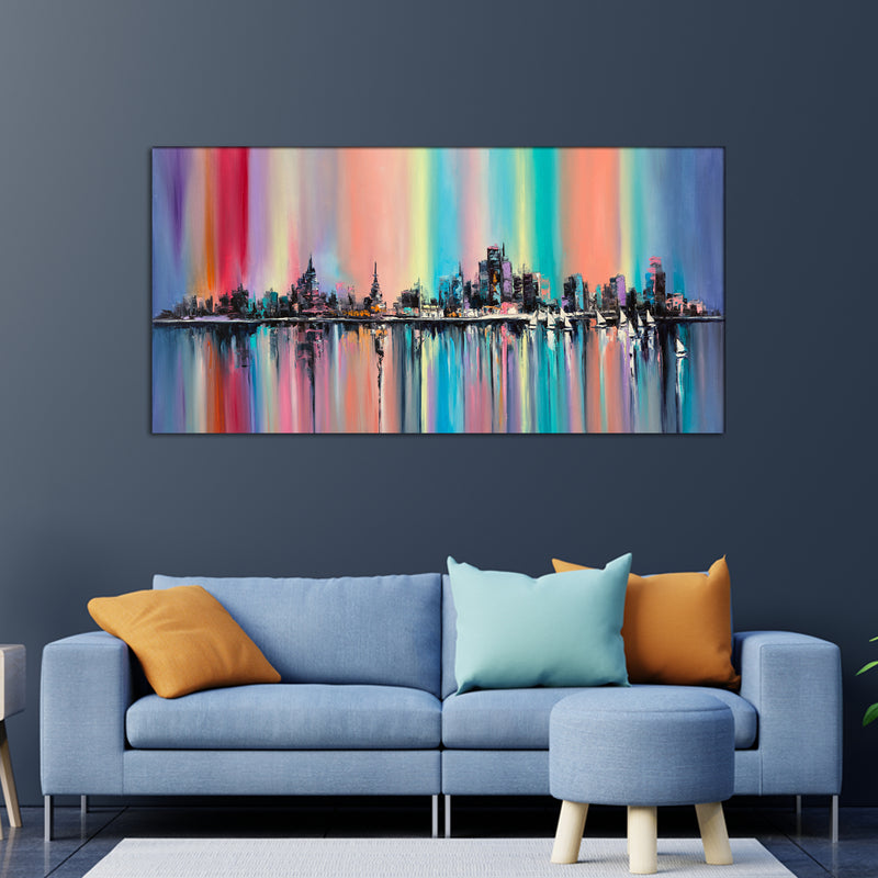 City View Abstract Canvas Wall Painting