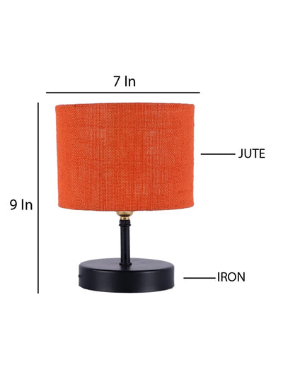 Iron Table lamp with Orange Jute Shade