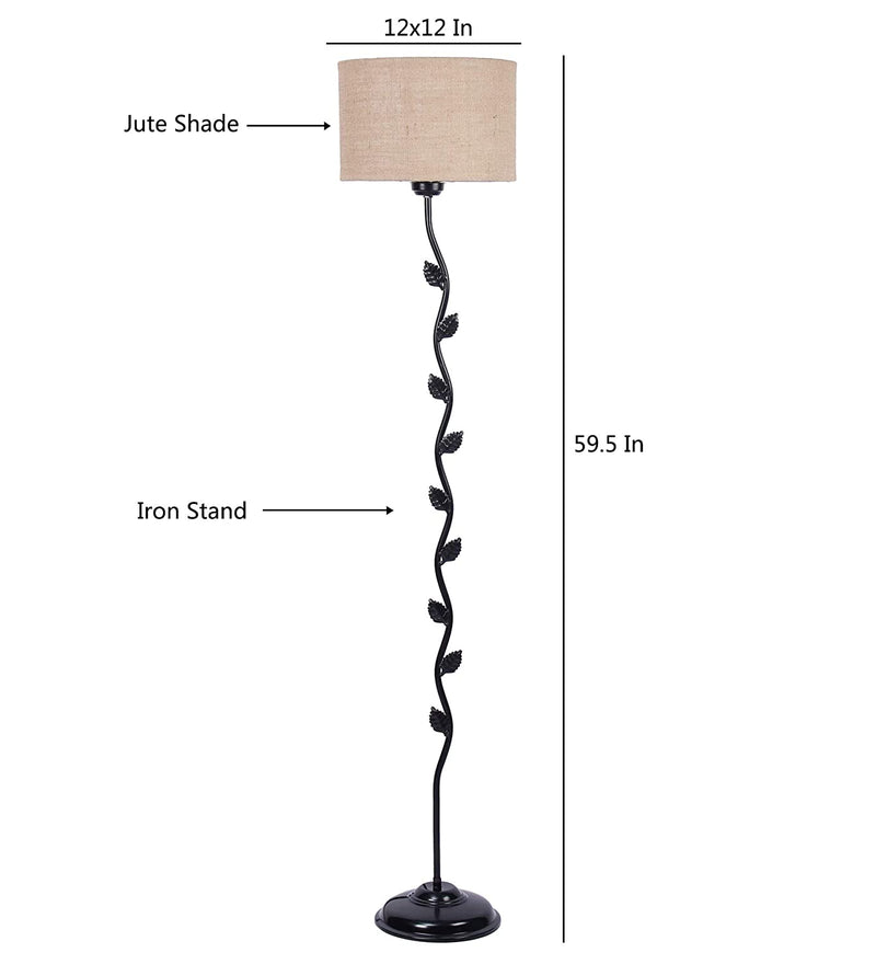 Metal Floor Lamp with Base and Shade, Beige, Pack of 1 Floor Lamp Stand,1 Base, 1 Shade