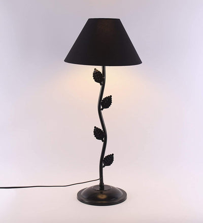 Black Cotton Designer Zig Zag Iron Table Lamp