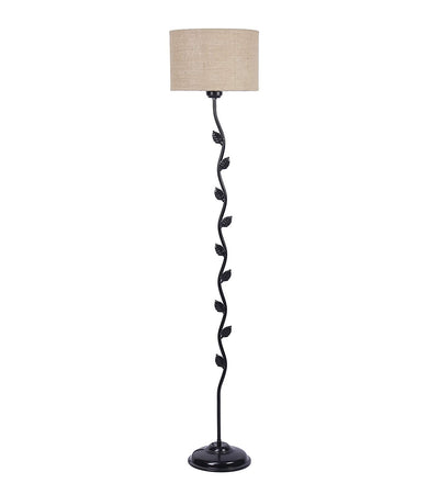 Metal Floor Lamp with Base and Shade, Beige, Pack of 1 Floor Lamp Stand,1 Base, 1 Shade