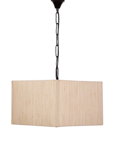 Off-White Cotton Square Hanging Lamp