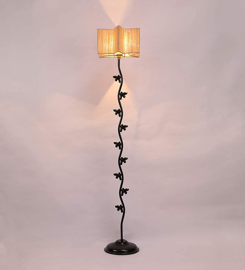 Bamboo Star Fish Iron Floor Standing Lamp (Natural)
