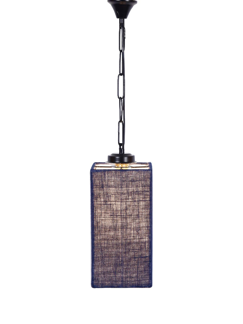 Blue Jute Square Hanging Lamp