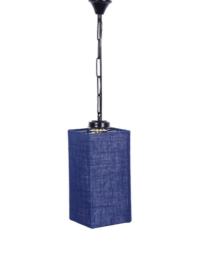 Blue Jute Square Hanging Lamp