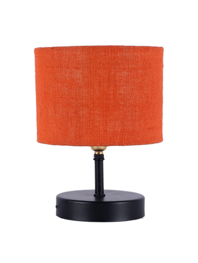 Iron Table lamp with Orange Jute Shade