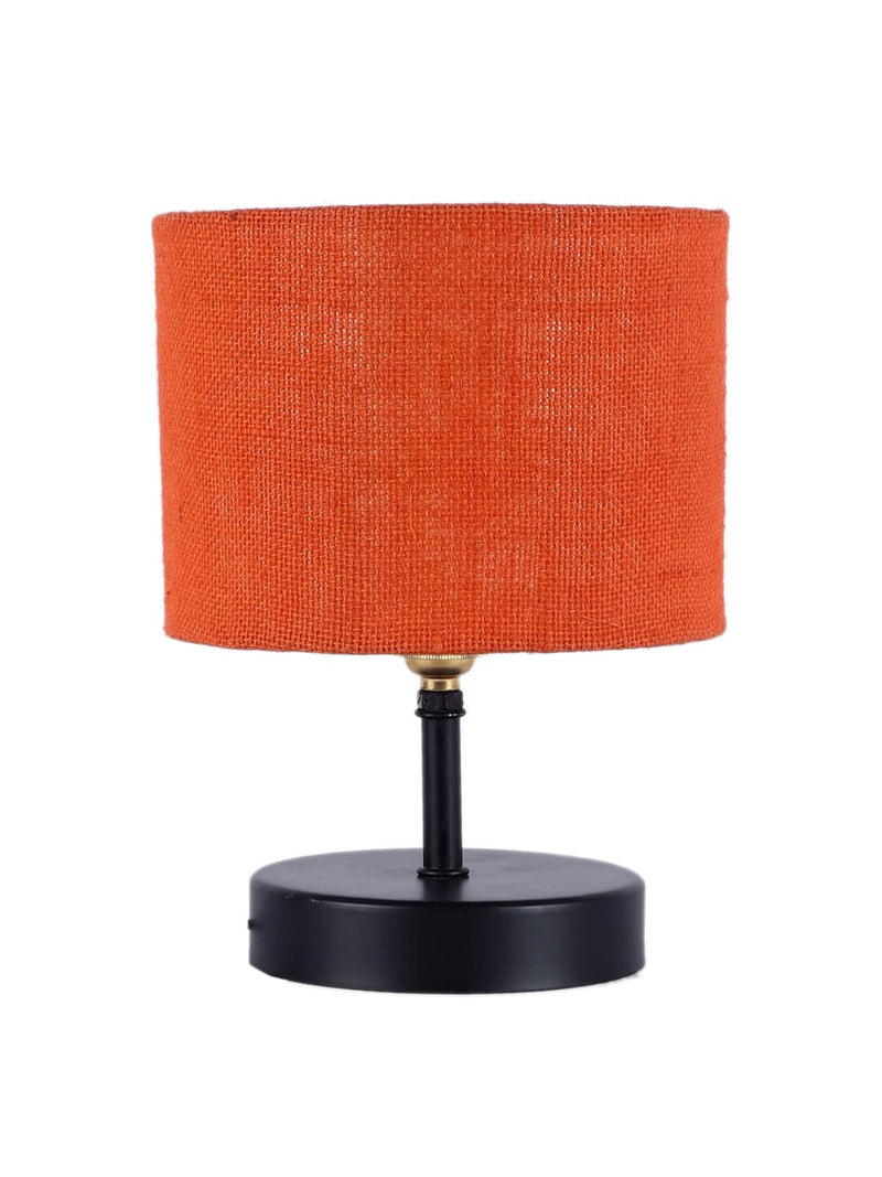 Iron Table lamp with Orange Jute Shade