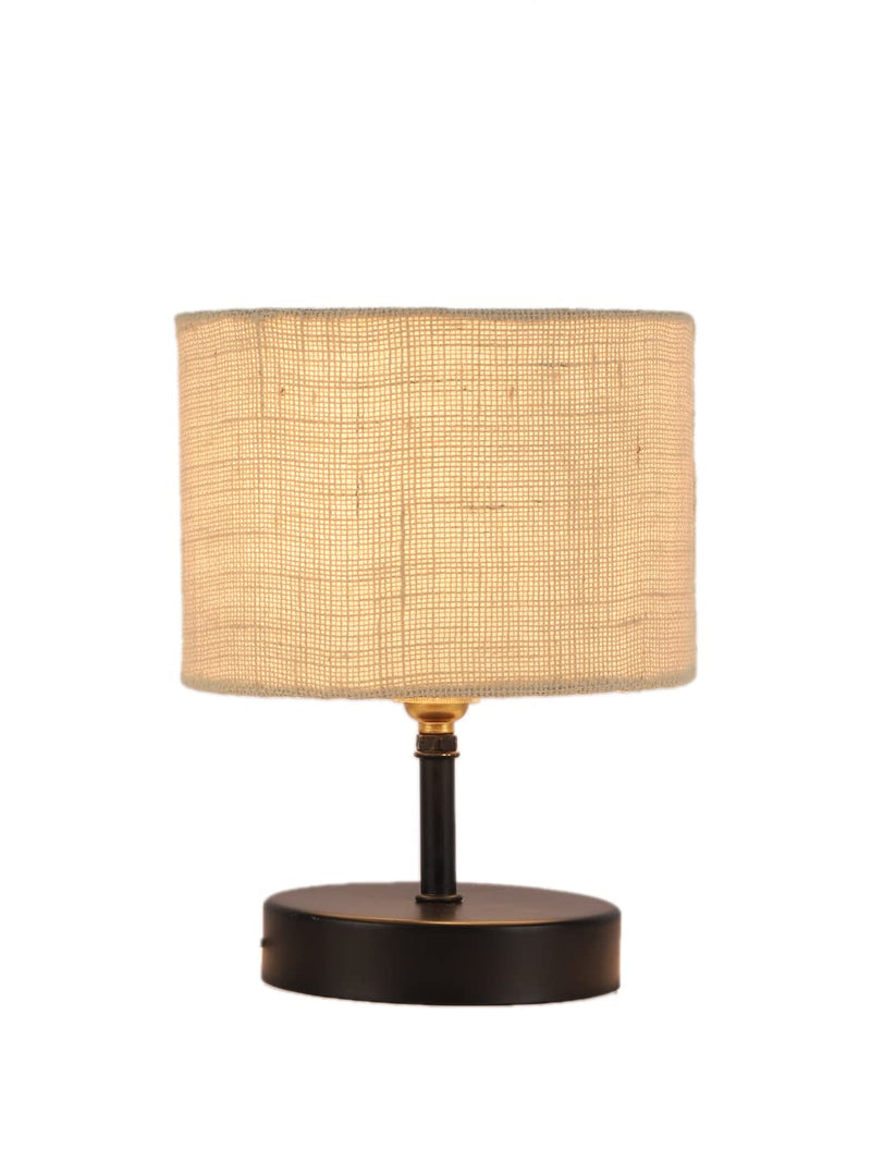 Iron Table lamp with White Jute Shade