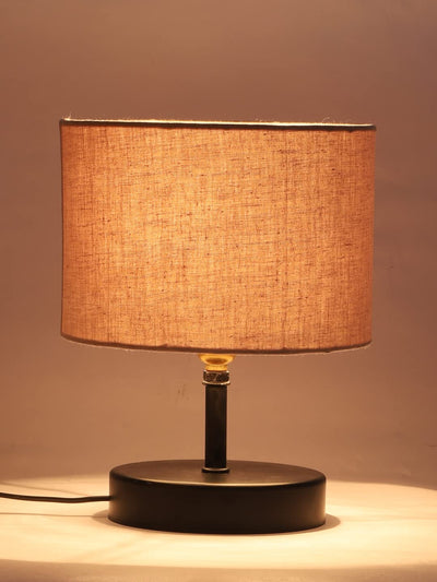 Iron Table lamp with Grey Cotton Shade