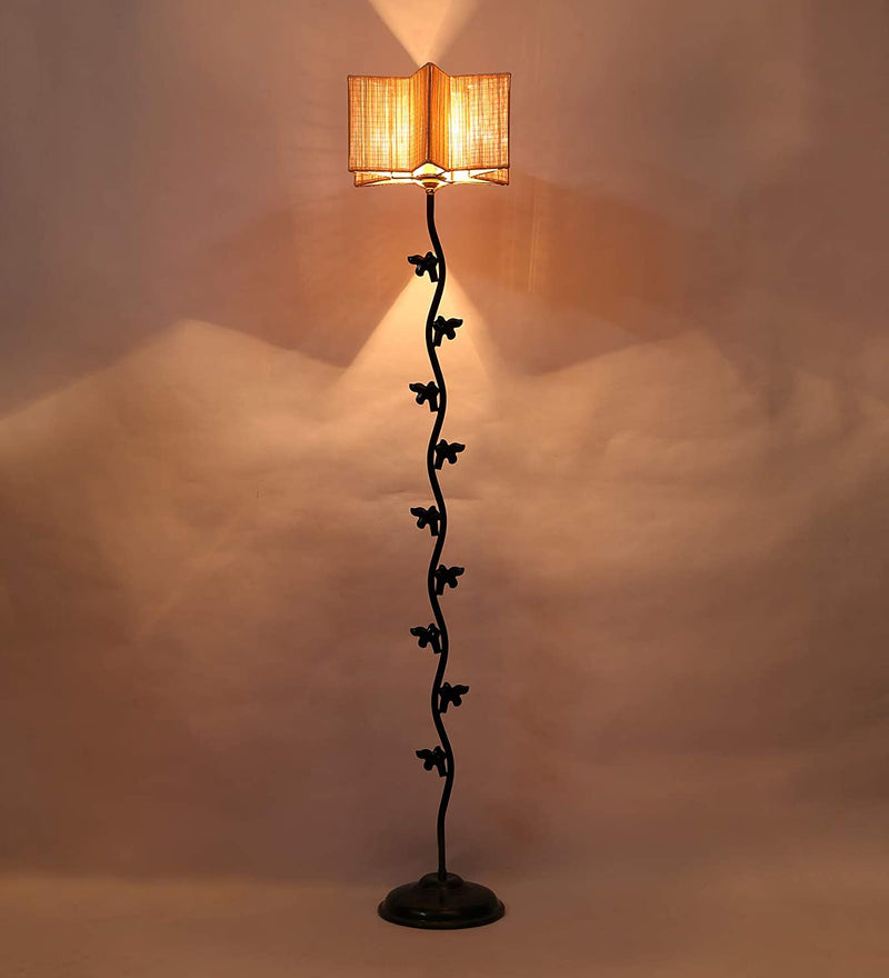 Bamboo Star Fish Iron Floor Standing Lamp (Natural)
