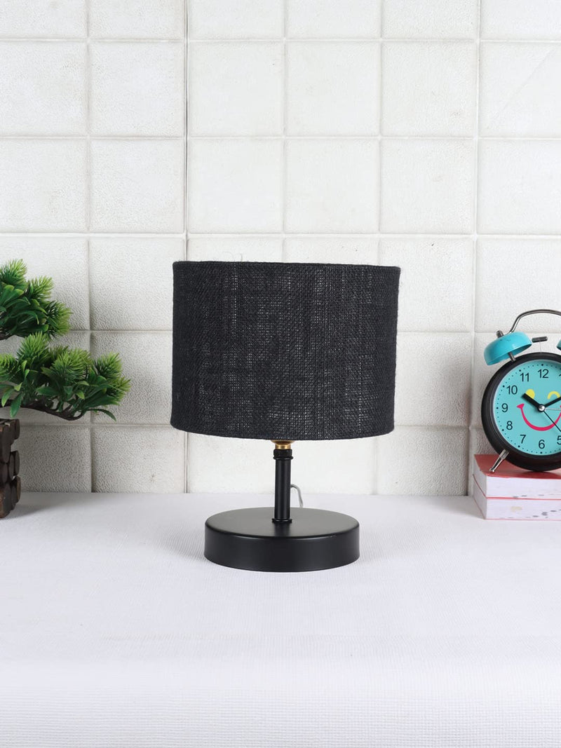 Iron Table lamp with Black Jute Shade
