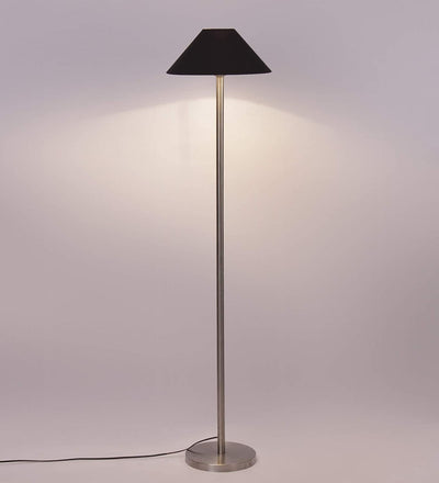 Black Cotton Designer Steel Floor Lamp for Home Decor (13" Black,)