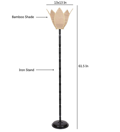 Lotus Bamboo Designer Fashionable Iron Floor Lamp (Bamboo)