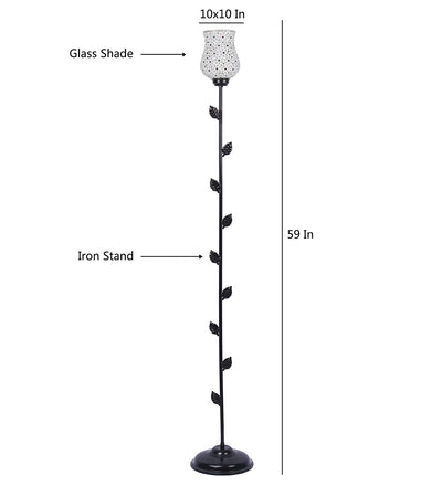 Mosaic Glass Leaf Floor lamp