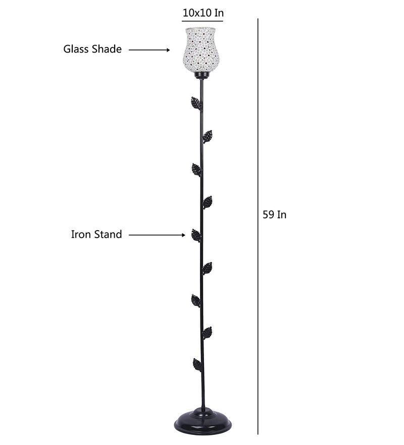 Mosaic Glass Leaf Floor lamp