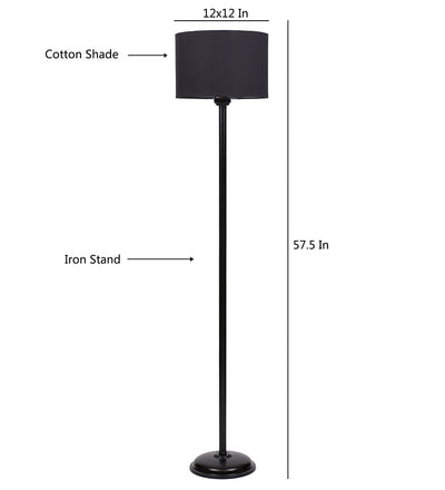 Black Cotton Floor lamp