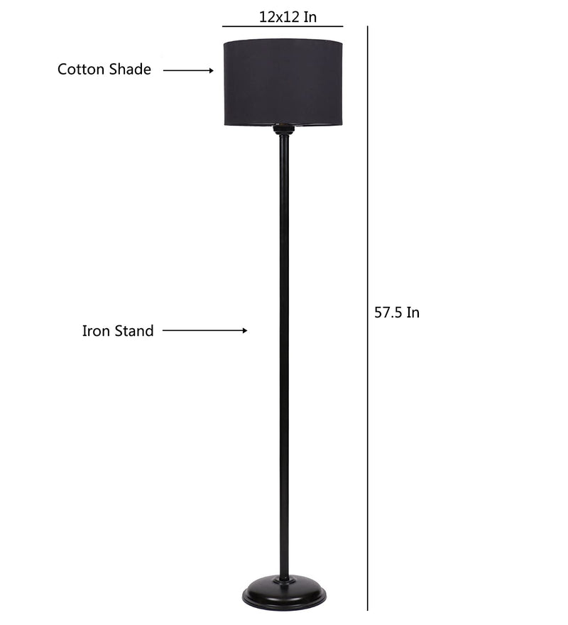 Black Cotton Floor lamp