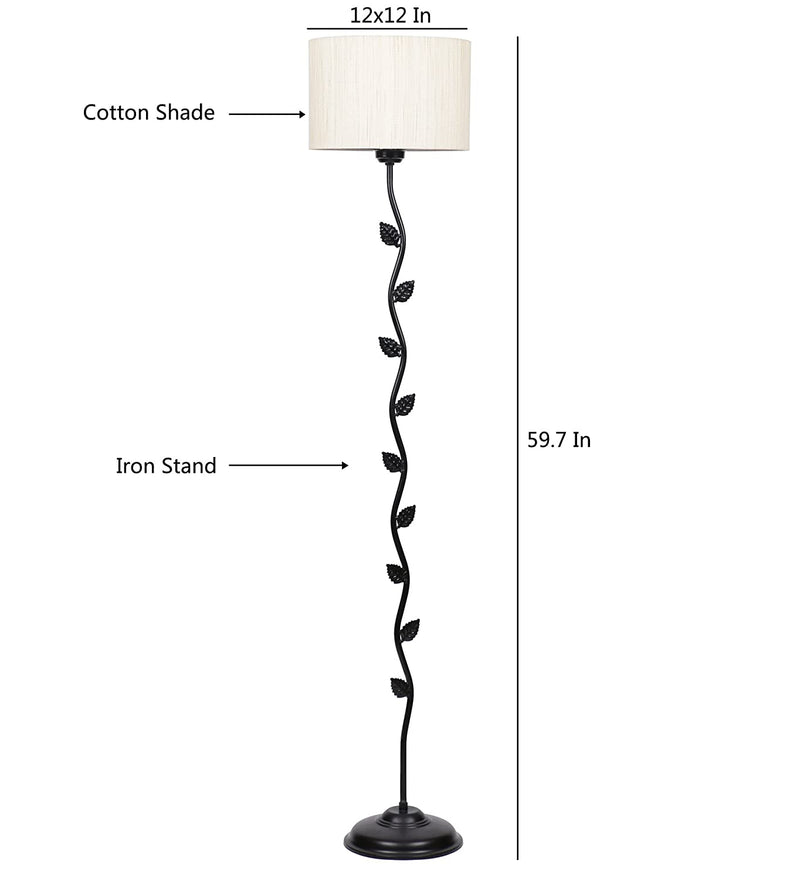 Metal Floor Lamp with Shade, Base and Wire Connector, Off White, Pack of 1 lamp, 1 Base , 1 wire connector, 1 Shade