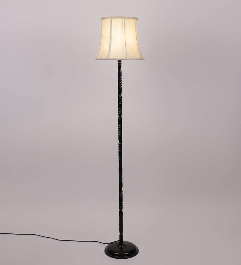 Cotton Off White Designer Iron Floor Lamp (Off - White)