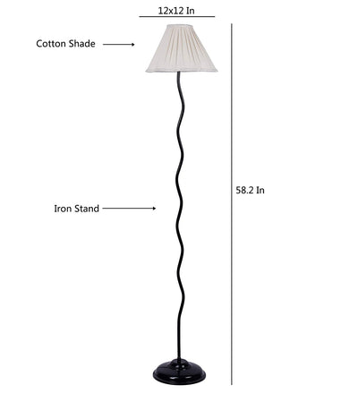 Off-White Cotton Floor Lamp
