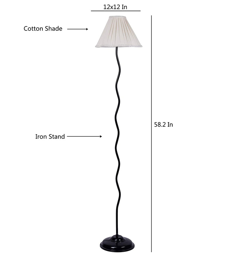 Off-White Cotton Floor Lamp